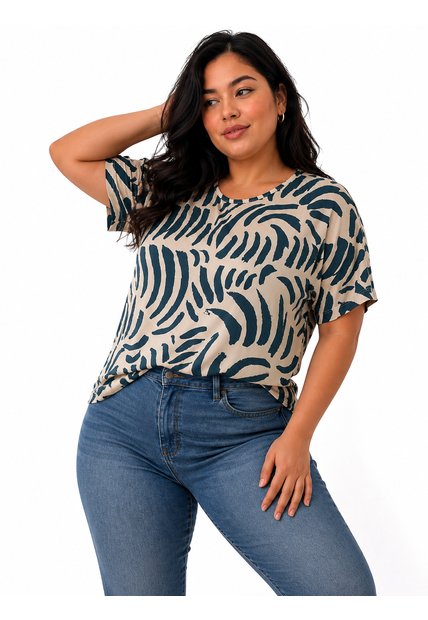 Camiseta Para Mujer. Manga Corta Verde Marca L&H Ref. 1F609191