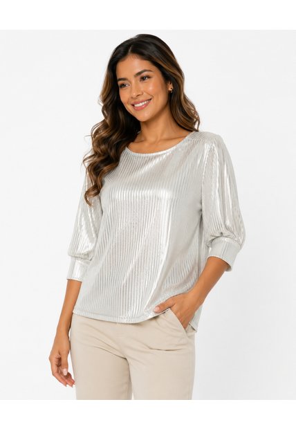 Camiseta Para Mujer. Manga 3/4 Blanco Marca L&H Ref. 1F609190