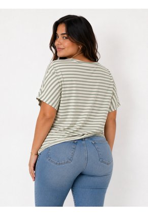 Camiseta Para Mujer. Manga Corta Verde Marca L&H Ref. 1F609186