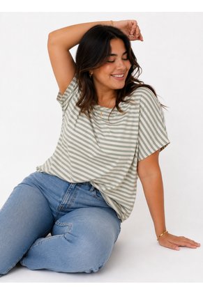 Camiseta Para Mujer. Manga Corta Verde Marca L&H Ref. 1F609186