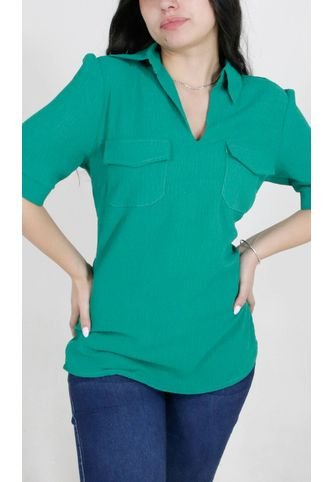 Blusa Para Mujer Manga Corta Verde Marca L&H L&H