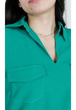 Blusa Para Mujer Manga Corta Verde Marca L&H