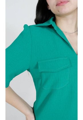 Blusa Para Mujer Manga Corta Verde Marca L&H