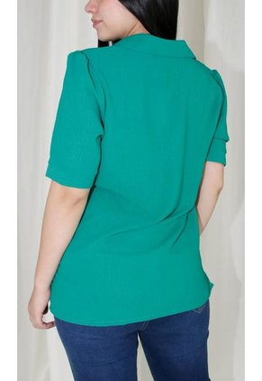 Blusa Para Mujer Manga Corta Verde Marca L&H
