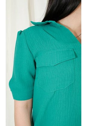 Blusa Para Mujer Manga Corta Verde Marca L&H