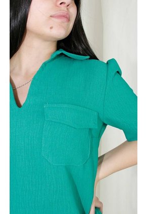 Blusa Para Mujer Manga Corta Verde Marca L&H