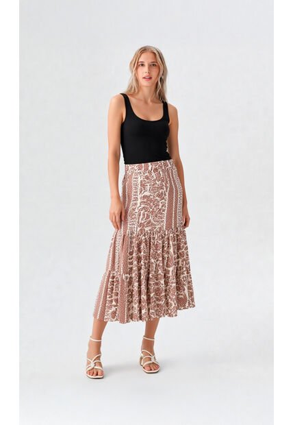 Falda Para Mujer Cafe Marca L&H Ref. 2J414065