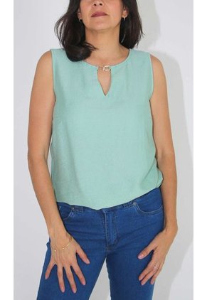 Blusa Para Mujer Manga Sisa Verde Marca L&H