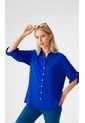 Blusa Para Mujer Manga 3/4 Azul Rey Marca L&H Ref. 1F412617 de L&H