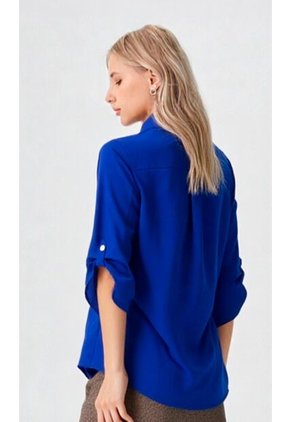 Blusa Para Mujer Manga 3/4 Azul Rey Marca L&H Ref. 1F412617