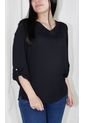 Blusa Para Mujer Manga 3/4 Negro Marca L&H de L&H