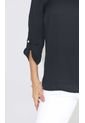 Blusa Para Mujer Manga 3/4 Negro Marca L&H de L&H