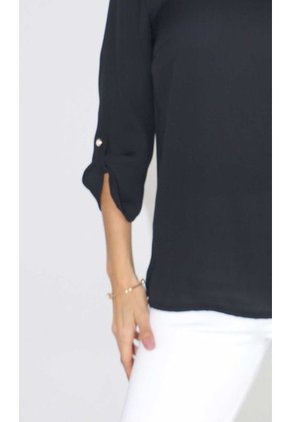 Blusa Para Mujer Manga 3/4 Negro Marca L&H