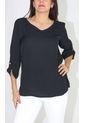 Blusa Para Mujer Manga 3/4 Negro Marca L&H de L&H