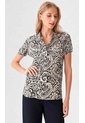 Blusa Para Mujer Manga Corta Negro Marca L&H Ref. 2J412281 de L&H