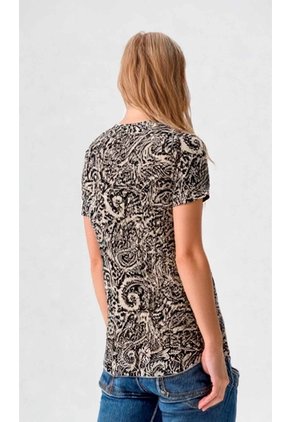 Blusa Para Mujer Manga Corta Negro Marca L&H Ref. 2J412281