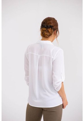 Blusa Para Mujer Manga 3/4 Blanco Marca LYH