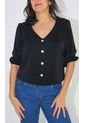 Blusa Para Mujer Manga 3/4 Negro Marca L&H de L&H