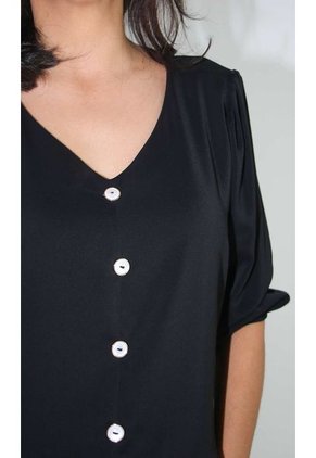 Blusa Para Mujer Manga 3/4 Negro Marca L&H