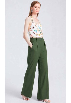 Pantalon Para Mujer Verde Marca L&H Ref. 1F407254