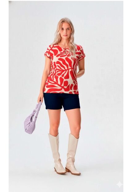 Camiseta Para Mujer Manga Corta Rojo Marca L&H Ref. 1F409538