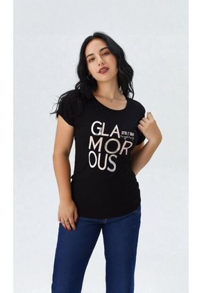 Camiseta Para Mujer Manga Corta Negro Marca L&H Ref. 5G409254