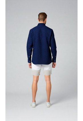 Camisa Para Hombre Manga Larga Azul Marca L&H Ref. 4Ed101004