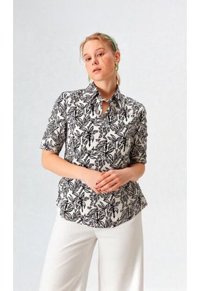 Blusa Para Mujer Manga Corta Negro Marca L&H Ref. 5P412256