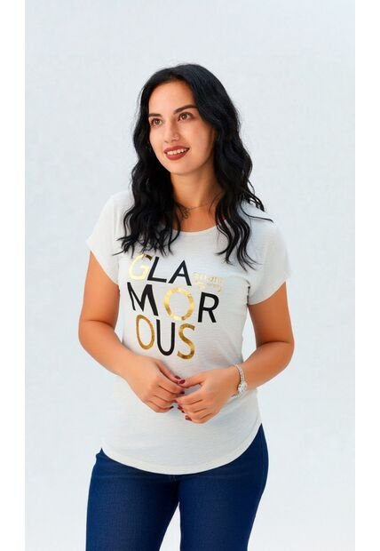 Camiseta Para Mujer Manga Corta Gris Claro Marca L&H Ref. 5G409254