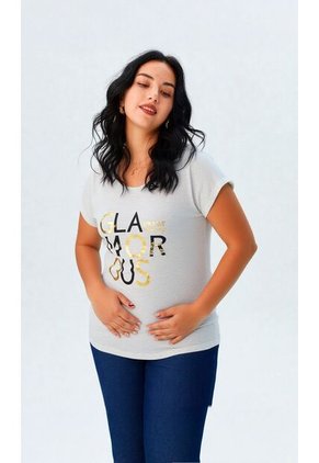 Camiseta Para Mujer Manga Corta Gris Claro Marca L&H Ref. 5G409254