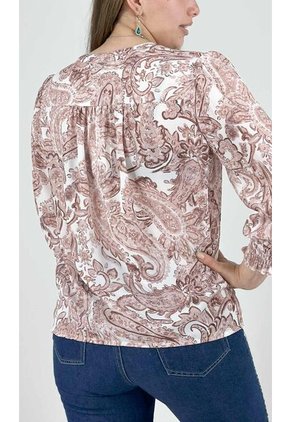 Blusa Para Mujer Manga Larga Cafe Marca L&H