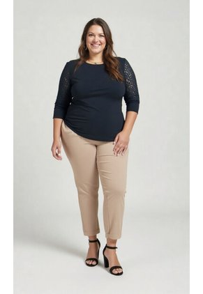 Camiseta Para Mujer. Manga 3/4 Negro Marca L&H