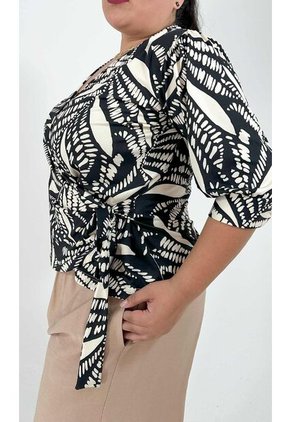 Camiseta Para Mujer. Manga 3/4 Negro Marca L&H