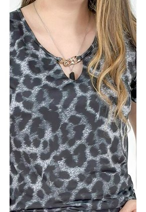 Camiseta Para Mujer Manga Corta Gris Claro Marca L&H