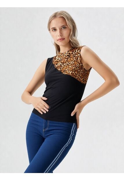 Camiseta Para Mujer Manga Sisa Negro Marca L&H