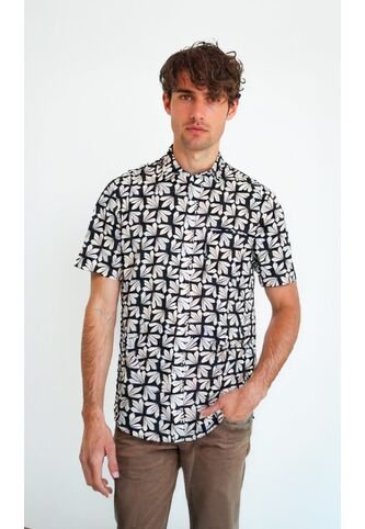 Camisa Para Hombre Manga Corta Negro Marca L&H L&H