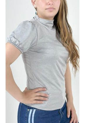 Camiseta Para Mujer Manga Corta Gris Claro Marca L&H