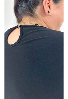 Camiseta Para Mujer. Manga 3/4 Negro Marca L&H