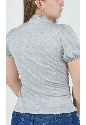 Camiseta Para Mujer Manga Corta Gris Claro Marca L&H