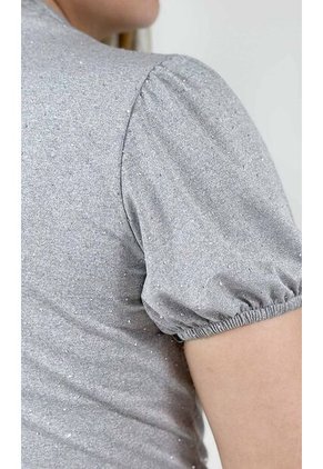 Camiseta Para Mujer Manga Corta Gris Claro Marca L&H