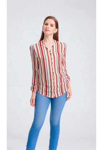 Blusa Para Mujer Manga 3/4 Terracota Marca L&H Ref. 5P412246 L&H