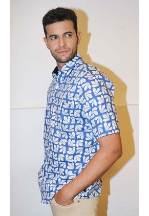 Camisa Para Hombre Manga Corta Azul Indigo Marca L&H