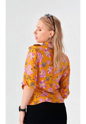 Blusa Para Mujer Manga Corta Amarillo Marca L&H Ref. 2J412270