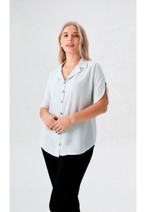 Blusa Para Mujer Manga Corta Azul Marca L&H Ref. 5P412257