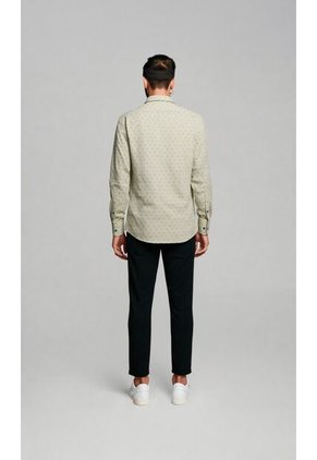 Camisa Para Hombre Manga Larga Beige Marca L&H Ref. 4Ed101004