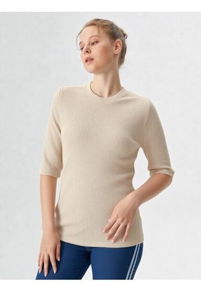 Camiseta Para Mujer Manga 3/4 Beige Marca L&H