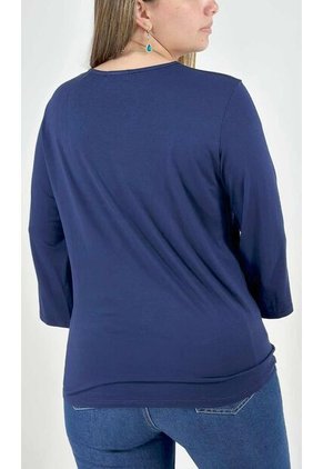 Camiseta Para Mujer Manga 3/4 Azul Marca L&H
