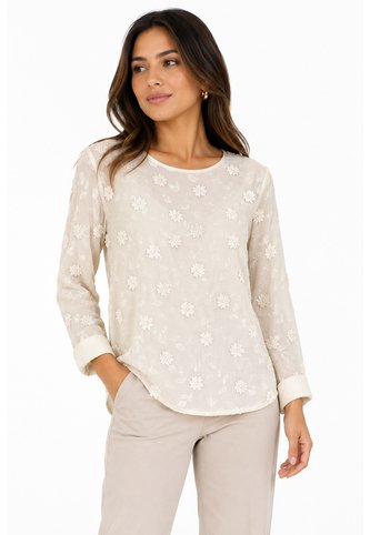 Blusa Para Mujer Manga 3/4 Beige Marca L&H Ref. 1F412746 L&H