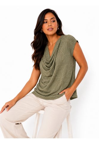 Blusa Para Mujer Manga Corta Verde Marca L&H Ref. 1F412743 L&H