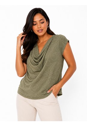 Blusa Para Mujer Manga Corta Verde Marca L&H Ref. 1F412743